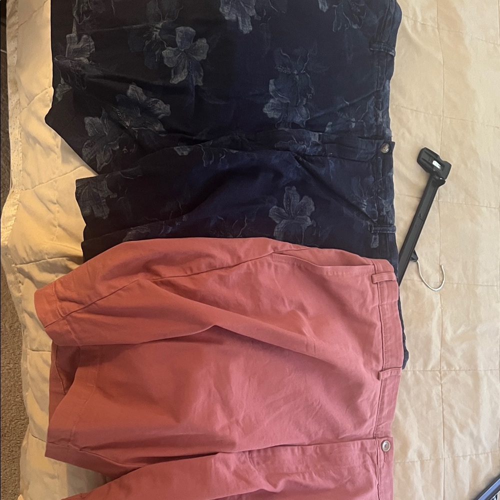 Floral Navy and Pink Shorts Set